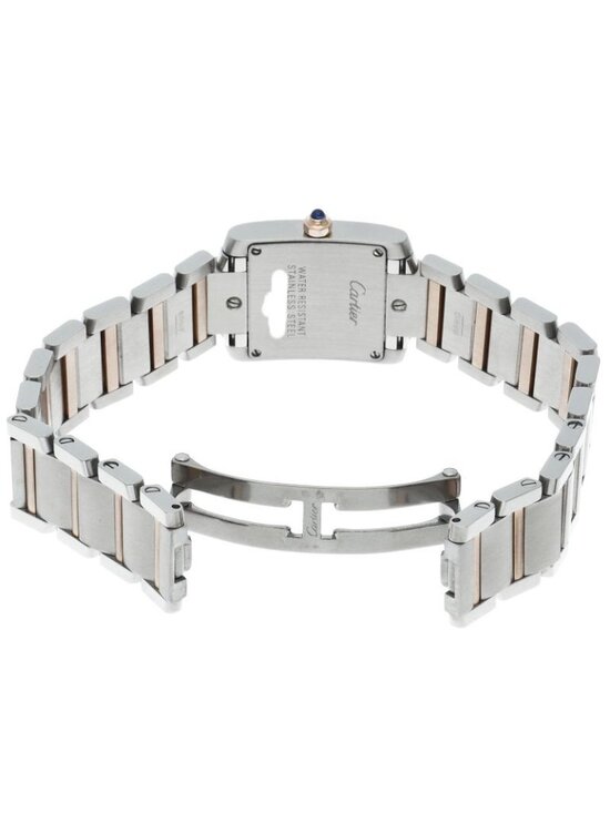 Cartier Tank Francaise SM Watch Shell Box 18k Yellow Gold SS Pink main image 4